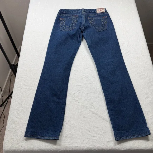 True Religion Bootcut Jeans Womens 28 Blue Excellent Low Rise Made in USA 04502